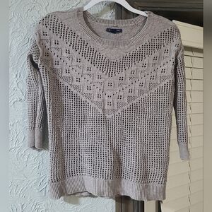American Eagle Outfitters open-weave pullover sweater w/ textured tribal pattern